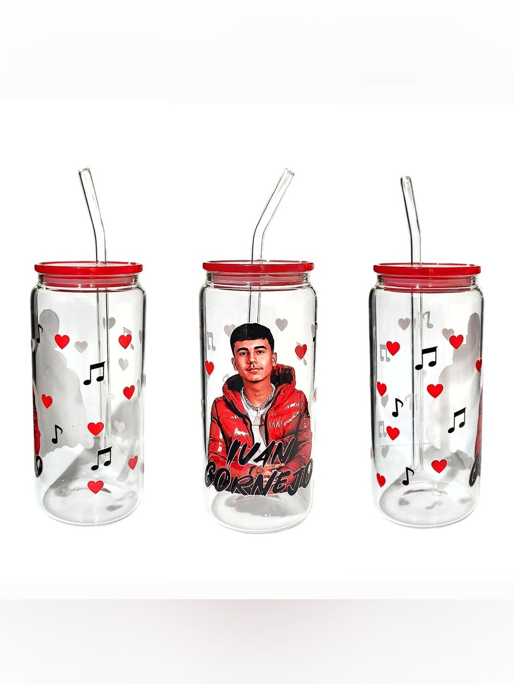 Ivan Cornejo Mexican Glass Tumbler Cup 20oz Red